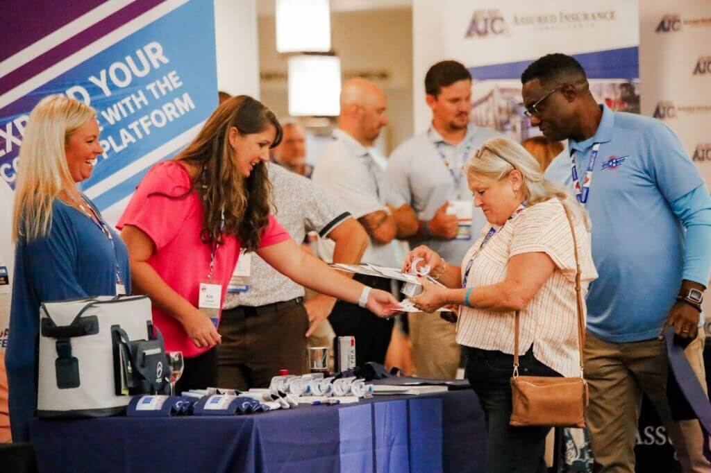 Attendees connecting during Tennessee Trucking Association convention check-in